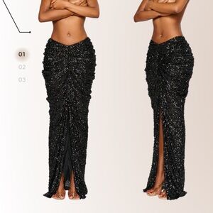 Coucoo Elegant Black Sequin Skirt